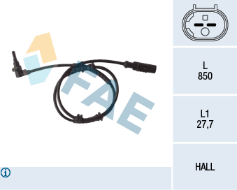 FAE ABS Sensor 78112 foraksel for OPEL GENERAL MOTORS FIAT ABARTH VAUXHALL FORD