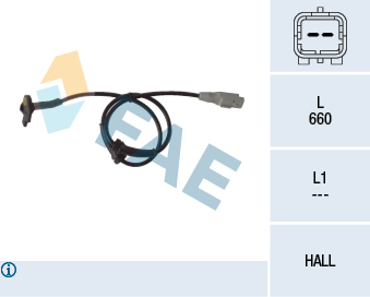 FAE ABS Sensor 78117 foraksel for CITROËN PEUGEOT