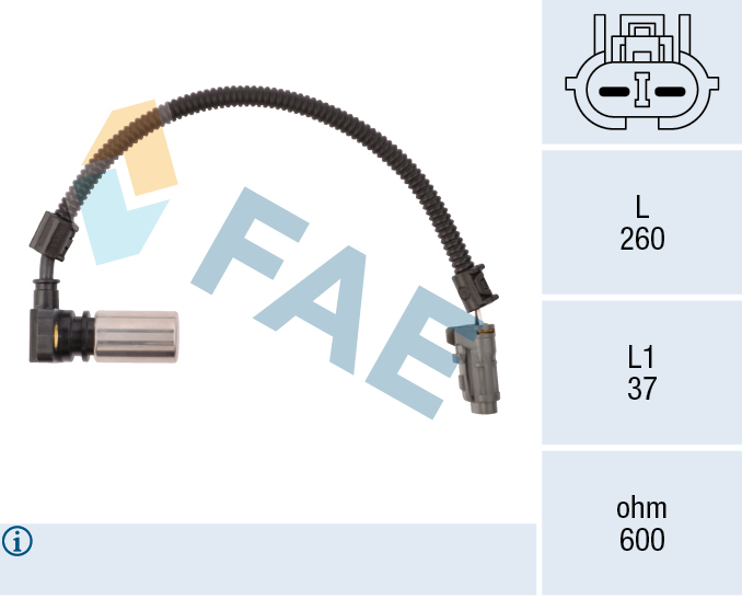 FAE Omdrejningssensor, automat gear 79086 for SEAT