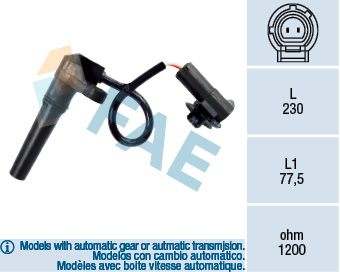 FAE Omdrejningssensor, automat gear 79281 for PEUGEOT RENAULT