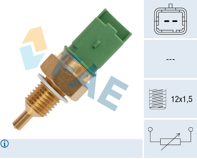 FAE Sensor, kølevæsketemp. 33705 for PEUGEOT CITROËN RENAULT LANCIA TOYOTA