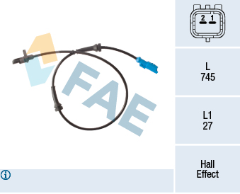 FAE ABS Sensor 78302 for CITROËN PEUGEOT