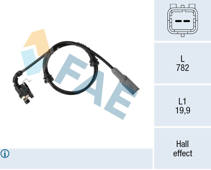 FAE ABS Sensor 78548 for PEUGEOT CITROËN DS