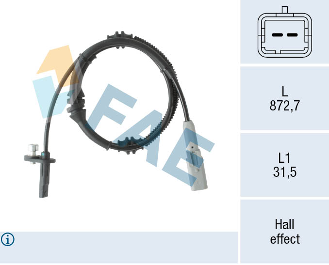 FAE ABS Sensor 78552 for CITROËN