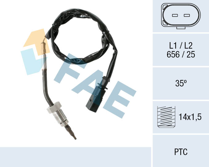 FAE Sensor, udstødningsgastemperatur 68001 Turbolader for SKODA SEAT VW AUDI