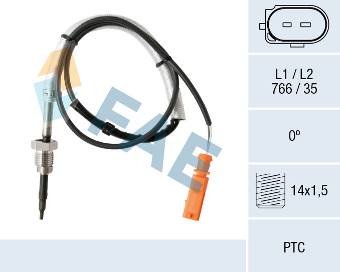 FAE Sensor, udstødningsgastemperatur 68005 efter partikelfilter for AUDI
