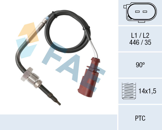 FAE Sensor, udstødningsgastemperatur 68011 foran partikelfilter for VW