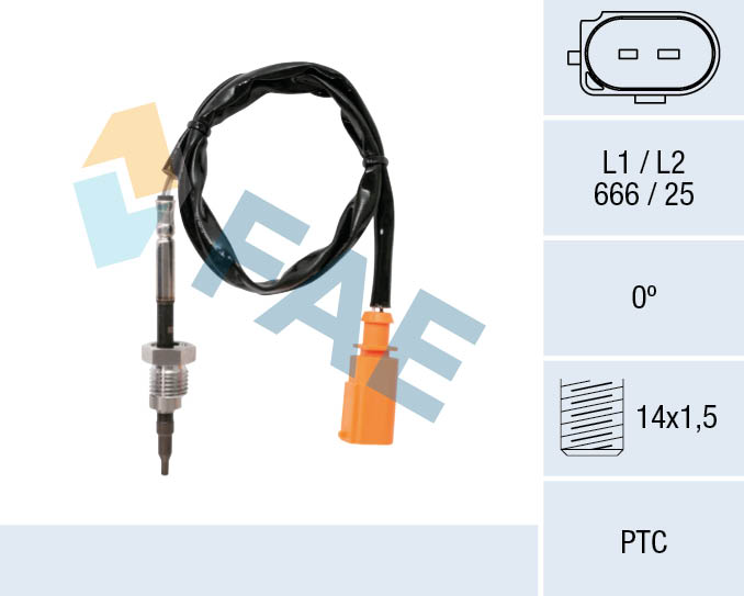 FAE Sensor, udstødningsgastemperatur 68014 efter partikelfilter for VW