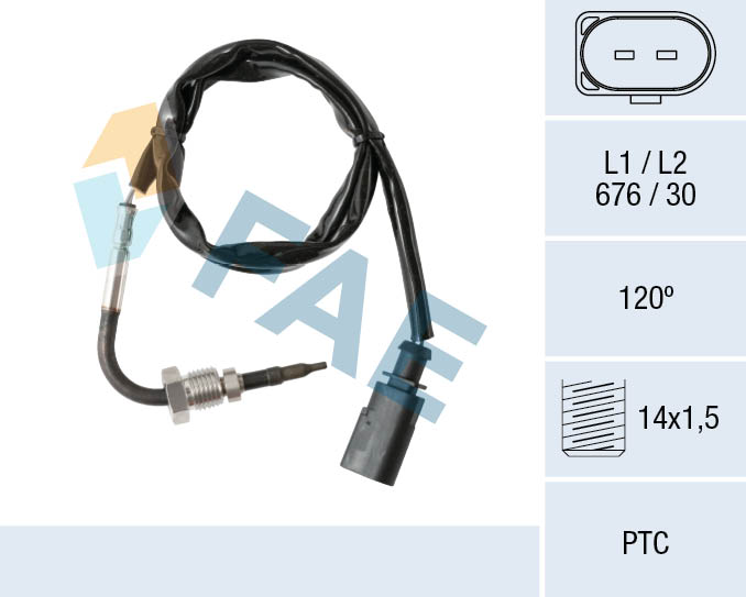 FAE Sensor, udstødningsgastemperatur 68019 for VW