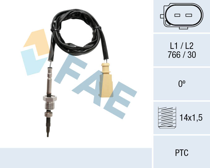 FAE Sensor, udstødningsgastemperatur 68030 efter partikelfilter for AUDI