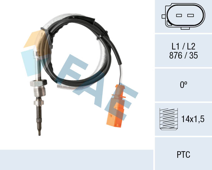 FAE Sensor, udstødningsgastemperatur 68028 efter partikelfilter for VW