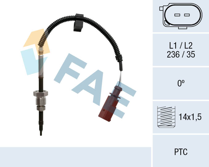 FAE Sensor, udstødningsgastemperatur 68033 efter partikelfilter for AUDI