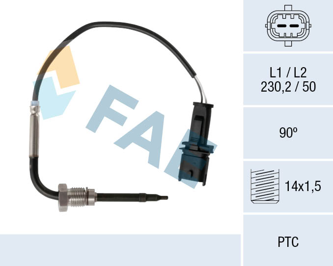 FAE Sensor, udstødningsgastemperatur 68037 for FIAT