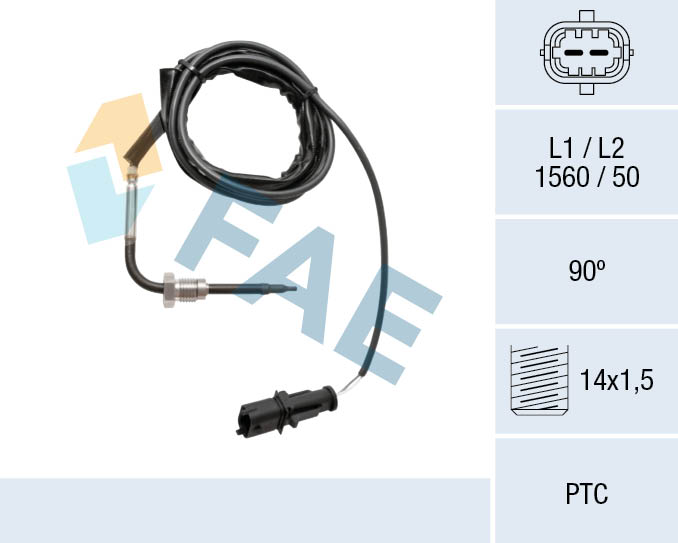 FAE Sensor, udstødningsgastemperatur 68038 for OPEL ALFA ROMEO FIAT VAUXHALL