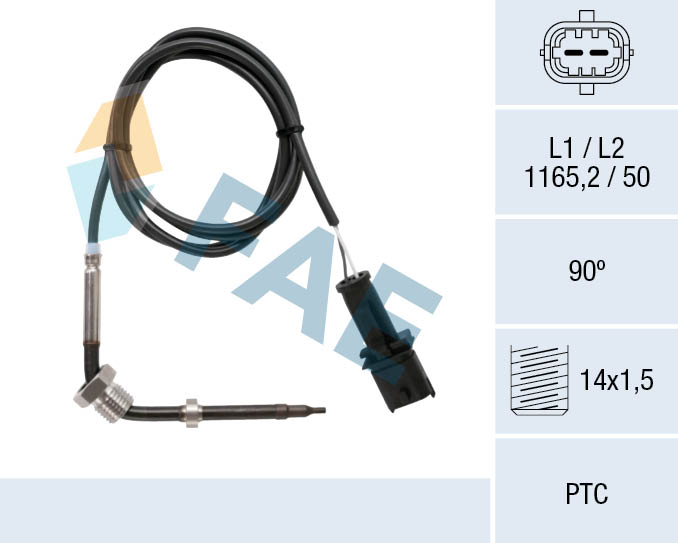 FAE Sensor, udstødningsgastemperatur 68044 efter partikelfilter for FIAT
