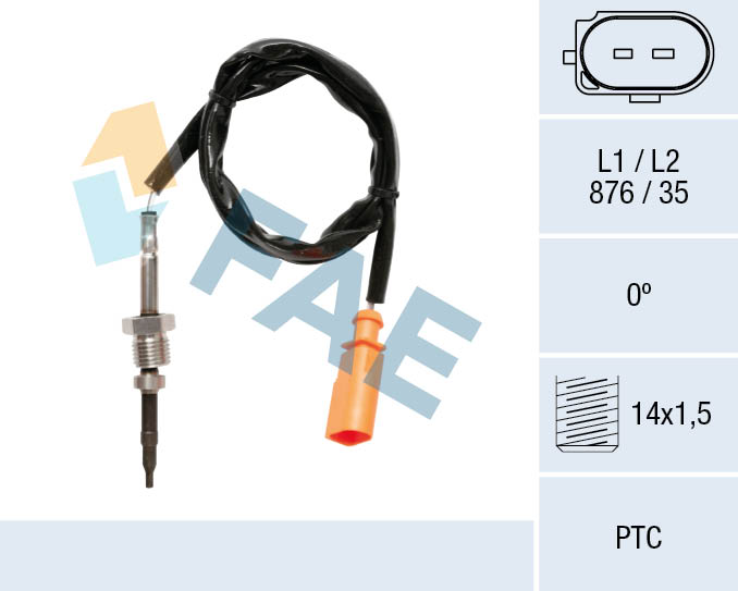 FAE Sensor, udstødningsgastemperatur 68057 efter partikelfilter for VW