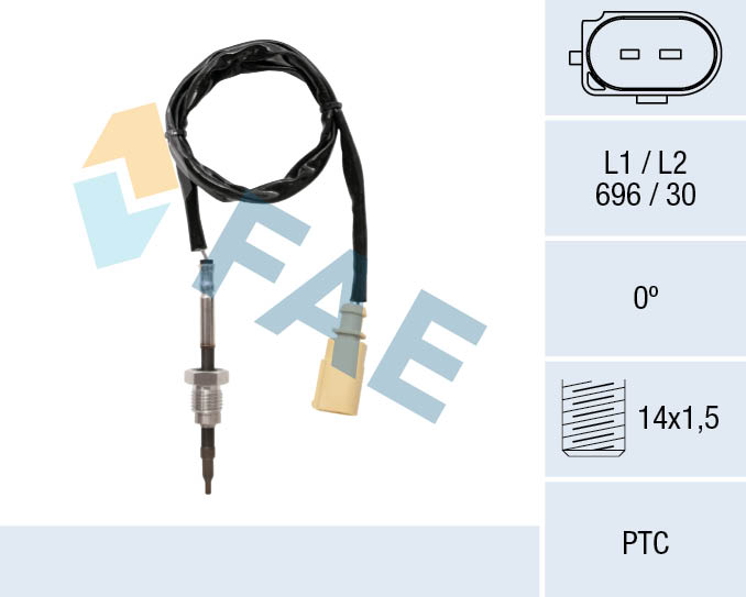 FAE Sensor, udstødningsgastemperatur 68059 efter partikelfilter for SKODA VW