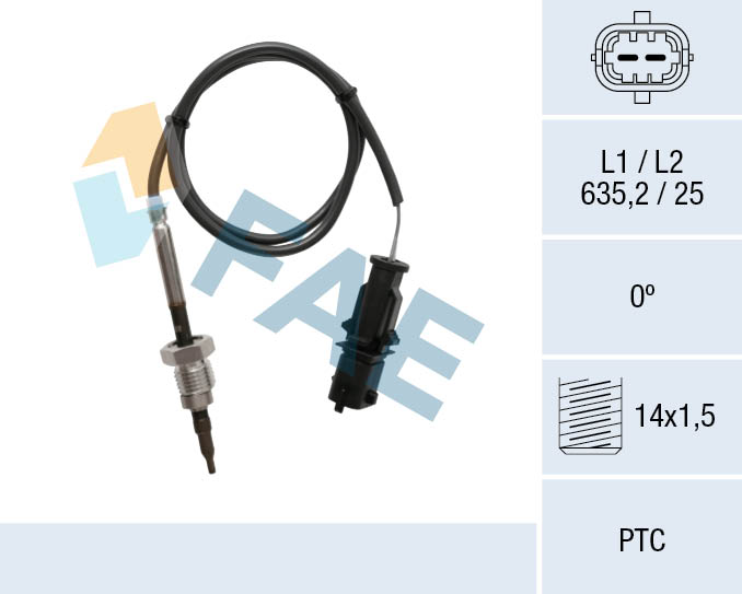 FAE Sensor, udstødningsgastemperatur 68061 for FIAT