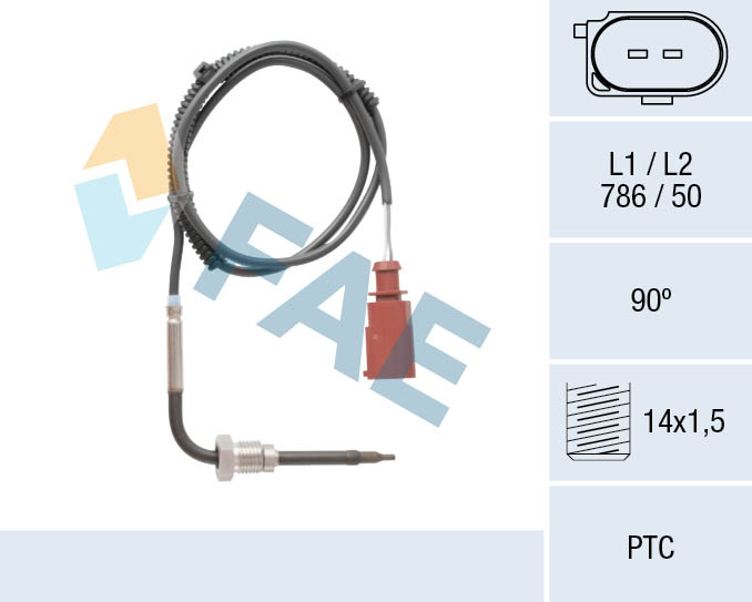 FAE Sensor, udstødningsgastemperatur 68068 for VW AUDI PORSCHE