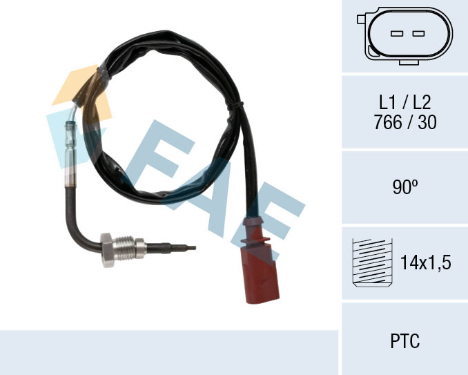 FAE Sensor, udstødningsgastemperatur 68078 foran partikelfilter for AUDI
