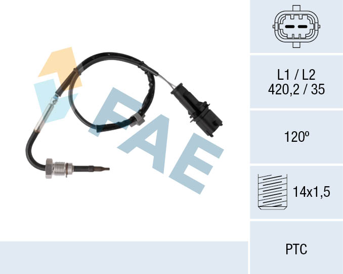 FAE Sensor, udstødningsgastemperatur 68082 foran partikelfilter for OPEL GENERAL MOTORS