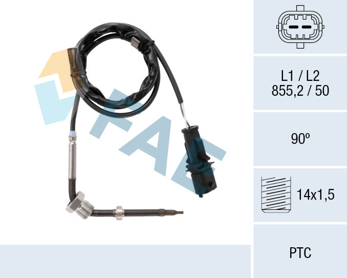 FAE Sensor, udstødningsgastemperatur 68086 efter partikelfilter for LANCIA