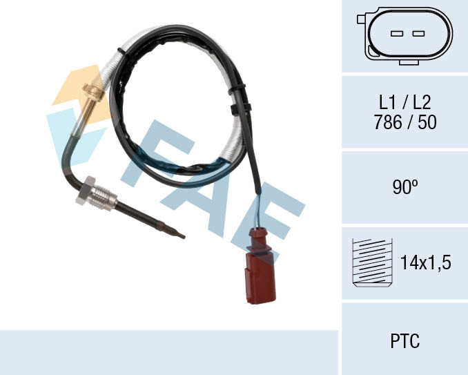 FAE Sensor, udstødningsgastemperatur 68089 foran partikelfilter for AUDI