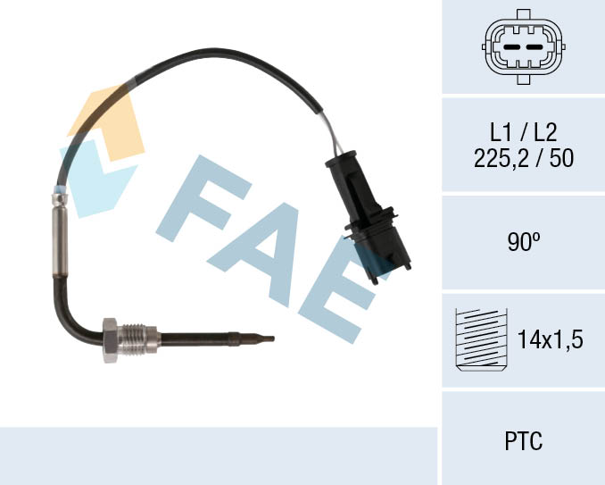 FAE Sensor, udstødningsgastemperatur 68091 foran partikelfilter for OPEL