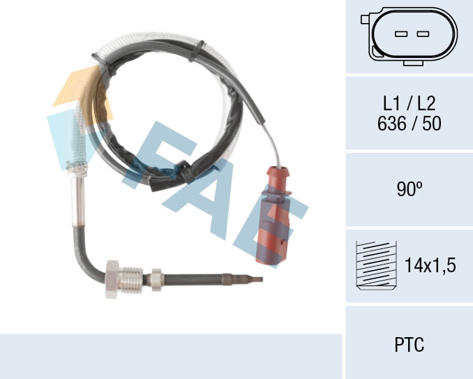 FAE Sensor, udstødningsgastemperatur 68090 foran partikelfilter for AUDI