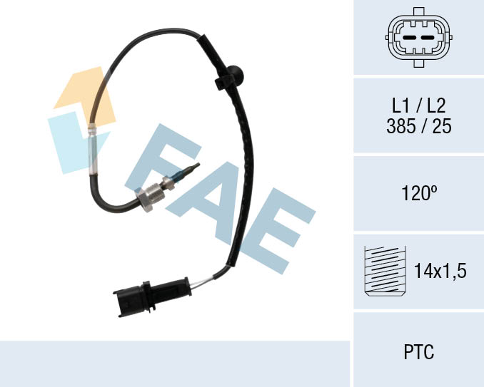 FAE Sensor, udstødningsgastemperatur 68096 foran katalysatoren for CHEVROLET OPEL