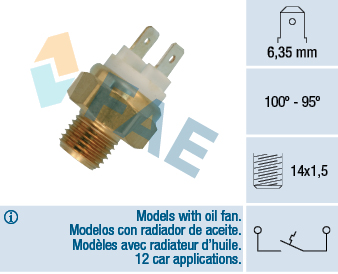 FAE Temperaturkontakt, kølerventilator 36060 for VOLVO RENAULT STANDARD AUTOMOBILE