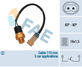 FAE Temperaturkontakt, kølerventilator 36110 for MITSUBISHI STANDARD AUTOMOBILE