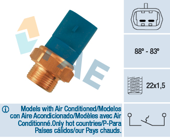 FAE Temperaturkontakt, kølerventilator 36260 for CITROËN OPEL FIAT GENERAL MOTORS