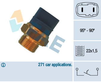 FAE Temperaturkontakt, kølerventilator 36370 for VW STANDARD AUTOMOBILE AUDI