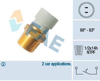FAE Temperaturkontakt, kølerventilator 36499 for CHRYSLER STANDARD AUTOMOBILE