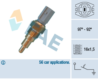 FAE Temperaturkontakt, kølerventilator 36660 for MAZDA KIA STANDARD AUTOMOBILE