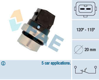 FAE Temperaturkontakt, kølerventilator 36700 for OPEL