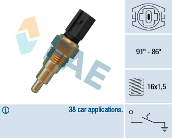 FAE Temperaturkontakt, kølerventilator 36670 for MAZDA