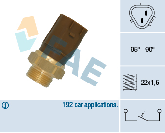 FAE Temperaturkontakt, kølerventilator 36720 for SKODA VW
