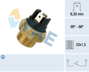 FAE Temperaturkontakt, kølerventilator 37330 for PEUGEOT OPEL FORD CITROËN GENERAL MOTORS RENAULT SKODA TALBOT VW STANDARD AUTOMOBILE