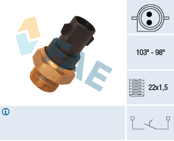 FAE Temperaturkontakt, kølerventilator 37290 vandpumpe for FORD