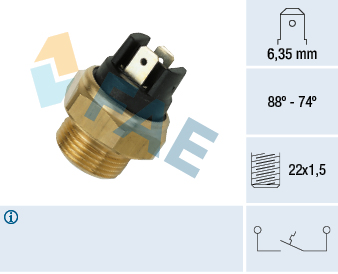FAE Temperaturkontakt, kølerventilator 37420 for FERRARI PEUGEOT RENAULT TRUCKS ALFA ROMEO RENAULT TALBOT VW STANDARD AUTOMOBILE
