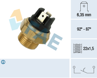 FAE Temperaturkontakt, kølerventilator 37310 for ZASTAVA SAAB FIAT SEAT FSO INNOCENTI ALFA ROMEO CITROËN DAEWOO VW LADA PORSCHE STANDARD AUTOMOBILE
