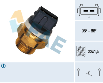 FAE Temperaturkontakt, kølerventilator 37570 for PEUGEOT CITROËN SUZUKI
