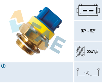 FAE Temperaturkontakt, kølerventilator 37580 for PEUGEOT CITROËN
