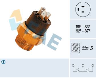 FAE Temperaturkontakt, kølerventilator 37800 for PEUGEOT CITROËN STANDARD AUTOMOBILE