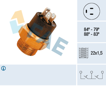 FAE Temperaturkontakt, kølerventilator 37810 for PEUGEOT ALFA ROMEO CITROËN STANDARD AUTOMOBILE