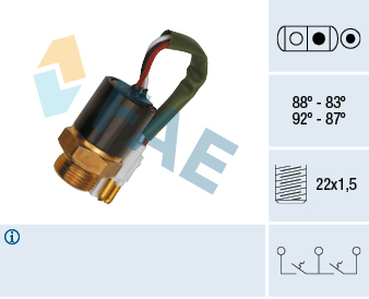 FAE Temperaturkontakt, kølerventilator 37890 for PEUGEOT FIAT CITROËN