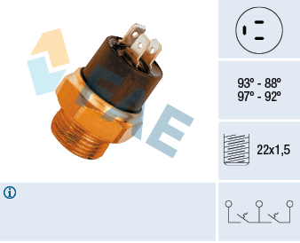 FAE Temperaturkontakt, kølerventilator 37850 for PEUGEOT CITROËN STANDARD AUTOMOBILE