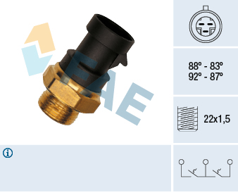 FAE Temperaturkontakt, kølerventilator 37900 for PEUGEOT FIAT LANCIA ALFA ROMEO